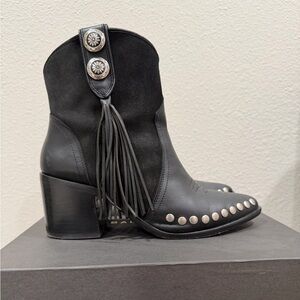 Baladigala Fringe Studded Ankle Boots